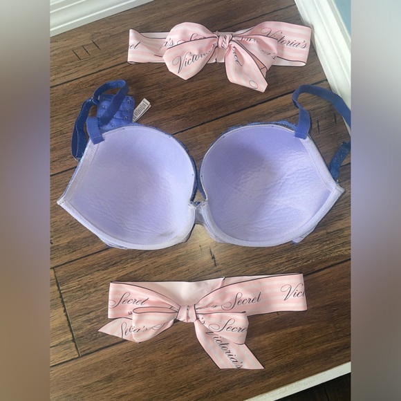 Victoria’s Secret💙Dream angels lined Demi blue lace bra - Picture 2 of 14